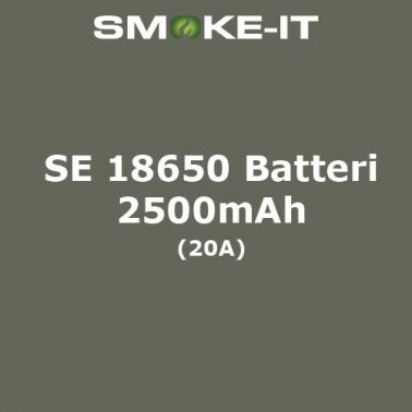 SE - 18650 - Batteri 2500mAh 20A pris: 49.95 