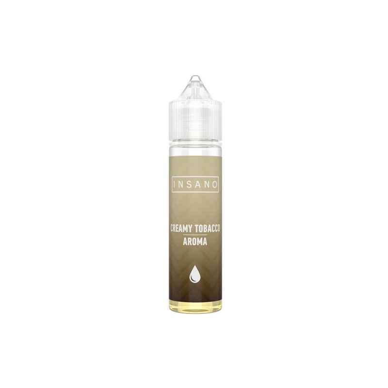 Insano Creamy Tobacco – aroma til e-væske med cremet tobakssmag i klar 20 ml flaske med hvid hætte.